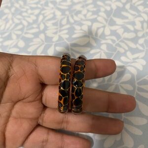 Giraffe print hoop earrings